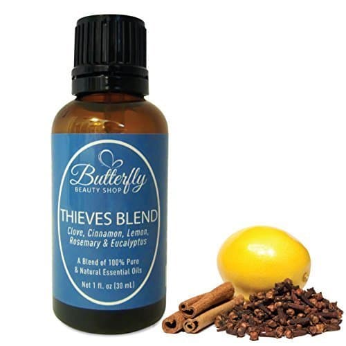 Five Thieves Blend (30mL). A Beautiful Combination of 5 Essential Oils: Clove, Cinnamon, Lemon, Rosemary & Eucalyptus. 100% Pure, Natural & Undiluted. by Butterfly Beauty Shop