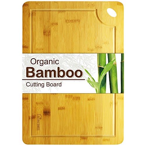 Cutting Board, Lovin Product Professional Extra Large Bamboo Cutting Board; Juice Groove Hand Grips/Healthy Organic/Thicker Boards/BPA-Free/Durable Chopping Board for Kitchen (18X12 Inch)