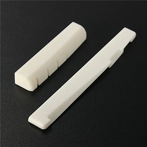 Ivory Buffalo Bone Guitar Bridge Nut Saddle And Slotted Nut Saddle For 6 String Acoustic Guitar