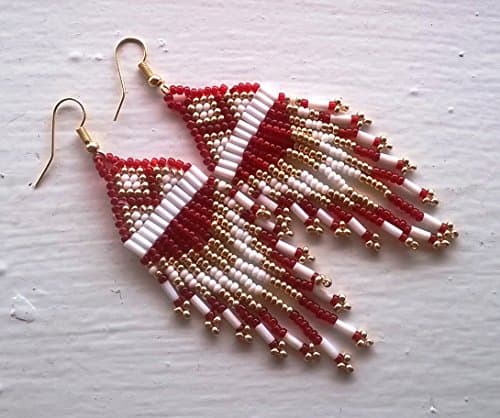 49ers Traditional Handmade Beaded Earrings
