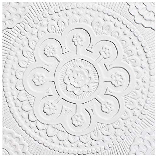 Decorative deep relief tile, home decor, kitchens, bathrooms, garden deco SUZANI #2 30cm White