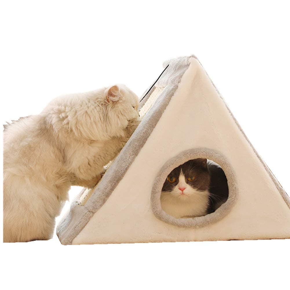 RENZE Cat Climber, with Capture Ball Material Triangular Sisal for Cat Cat Niche with litter Activity Center Comfortable Practical and Ecological Foldable