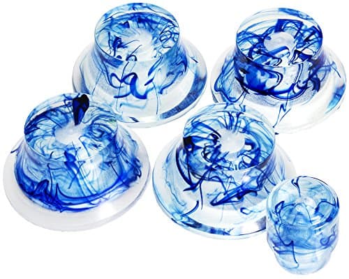 Haramis Musical Hardware Bell Knob & Switch Tip Set for Gibson Les Paul, SG, Etc, Clear Blue Swirl