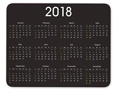 2018 Calendar Mouse Pad Anti-Slip Personalized Rectangle Gaming Rubber Mousepad
