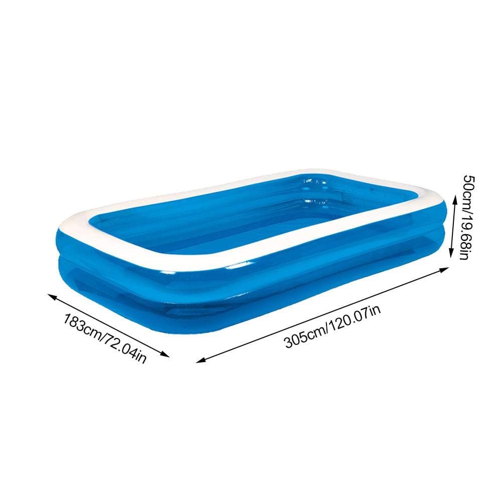 Swim Centre Inflatable Family Pool, Rectangular Swimming Pool For Kids, Infant And Adult Wear-resistant Multiple Size (Blue Or Green)