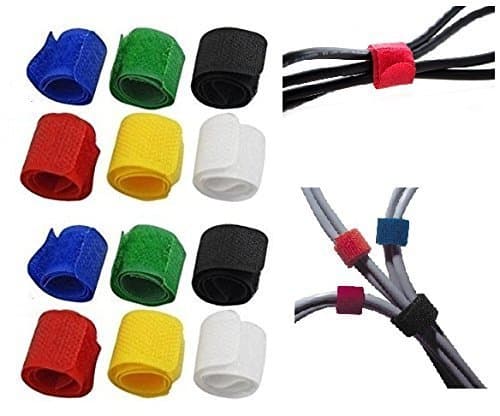 S4D Multipurpose Cable Wire Tie Curtain Marker Straps Belts Holders (Pack of 12, Multicolour)