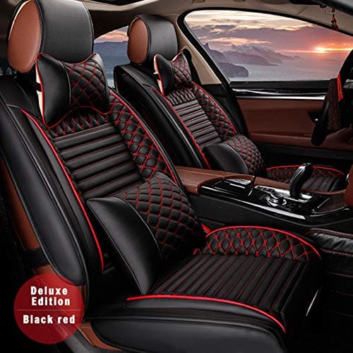 9pcs Car Seat Covers for 5 Series F10 E60 E61 520i 523i 525i 535i 540i 550i 525d 535d 2009-2010 Luxury Soft Waterproof Full Set PU Leather Car Front/Rear Seat Pads(Black)