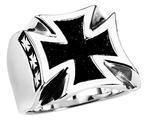 Stainless Steel Iron Cross Ring (Available in Sizes 10 to 14) size 13