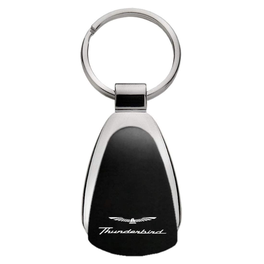 Ford Thunderbird Black Teardrop Key Fob Authentic Logo Key Chain Key Ring Keychain Lanyard