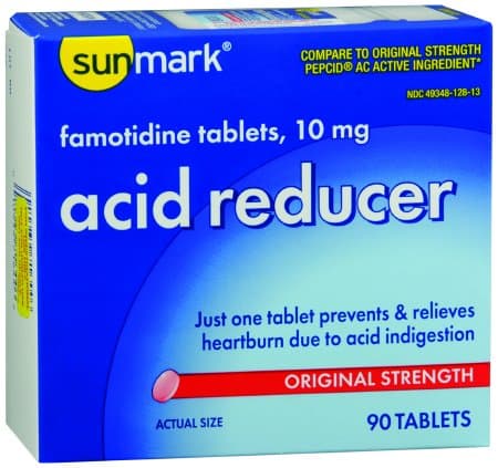 Sunmark Famotidine Acid Reducer Tablets - 90 ct