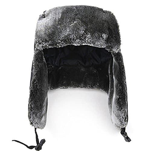 Xerhnan Unisex Russian winter Hat Nylon Shell Windproof/lambswool(Black)
