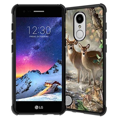 LG K20 Plus Case / LG K20 V Case / LG Harmony Case / LG K20 Case / LG Grace Case, ABLOOMBOX Vector forest camouflage Pattern Shock Bumper Slim Rubber Silicone Case for LG K10 2017