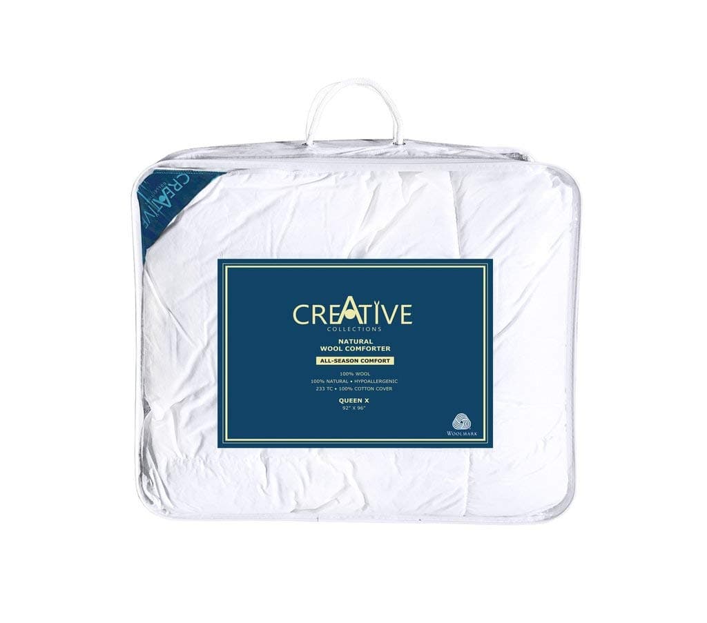 Creative Living Solutions" Comforter 100% Wool All Season. 100% Cotton Casing. Dry Clean (Queen X)