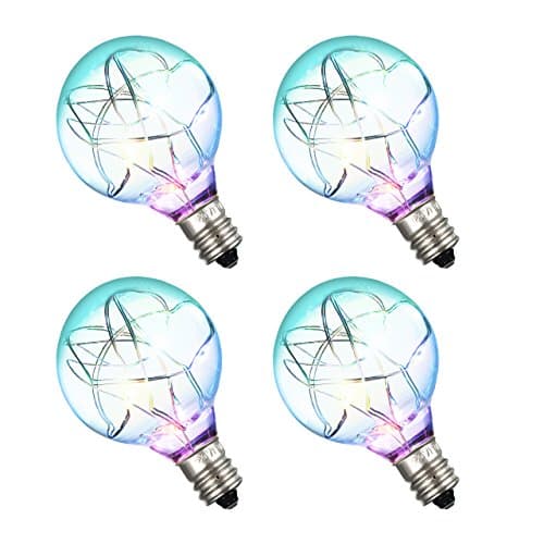 Cymas G40 Globe Bulbs,Screw Base Light Bulbs, G40 Replacement LED Light Bulbs,Clear Glass,Multi Color,1.5-Inch,Pack of 4