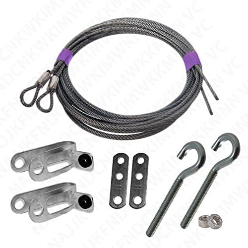 Garage Door Extension Spring Safety Cable Pulley Fork with safety cable guide Set For Ext Springs
