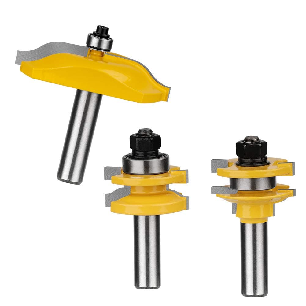 HandsEase 3Pcs 1/2" Shank Raised Panel Cabinet Door Router Bit Set Milling Cutter