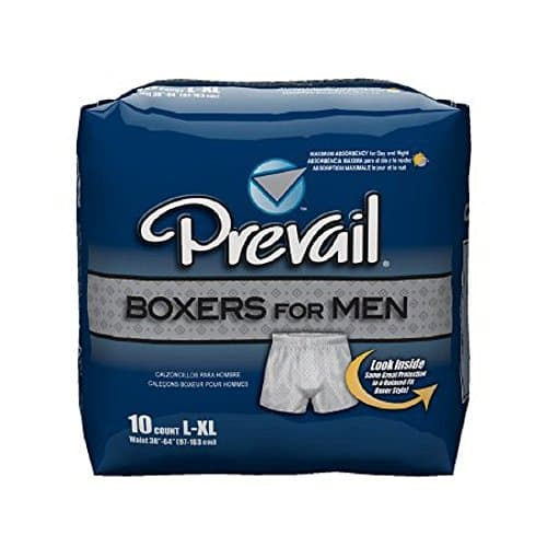 Prevail - Boxers for Men - Adult Absorbent Underwear - Pull On Large / X-Large Disposable Heavy Absorbency - 10/Bag - McK