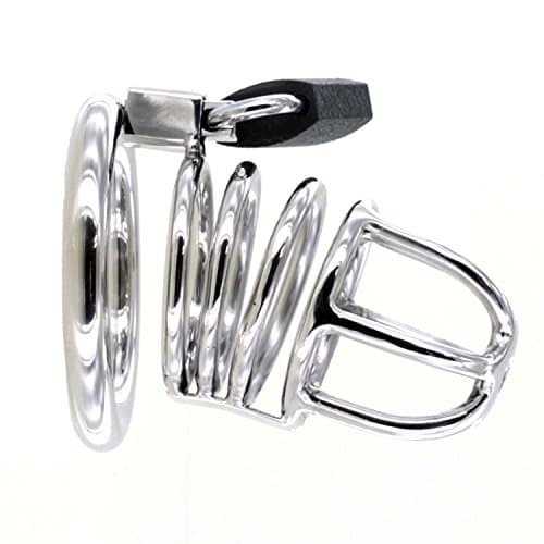 Sprial Stainless Steel Male Chastity Device Short
