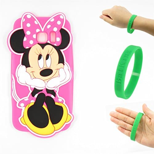 S7 Edge Case,Galaxy S7 Edge Minnie Mickey Case,Bat King 3D Cute Cartoon Mouse Minnie Soft Silicon Gel Rubber Case Cover Skin for Samsung Galaxy S7 Edge(Rose Head Minnie)