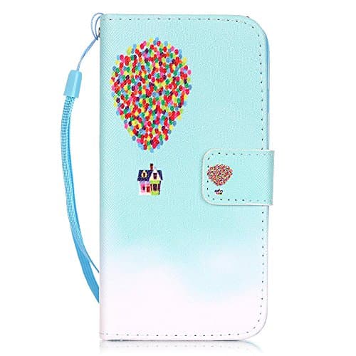 Colorful Pattern Case Cover Wallet Case PU Leather Stand Wallet Case Card with Soft Inner Silicone Back Holder Magnetic Closure with Stand Folio Protective Cover for Samsung Galaxy S7-12