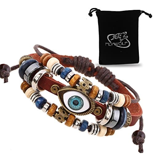 Leather Bracelet for Men and Women Adjustable String Bangle Bohemian Style Genuine Wrist Band