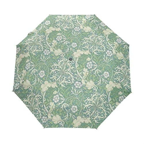 William Morris Prints Women Custom Umbrella UV Resistant Wind Sun and Rain Foldable Open Close Strong Durable Compact Custom Umbrella