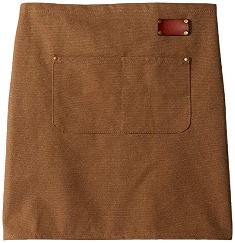 PUTALI LTD | Canvas Waist Apron with Pockets | Adjustable Leather Clip-on Straps | For Server, Kitchen, Garden, Shop or BBQ | Riveted Pockets