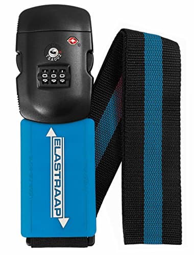 Luggage Strap ELASTRAAP Superior Strength NON-SLIP with TSA Combination Lock, Blue Raspberry