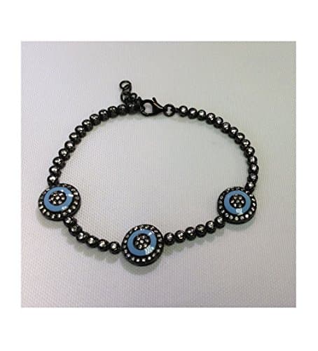 Alef Judaica 7.5 Inch Adjustable Gold Over Silver CZ Tennis Bracelet with Lobster Lock