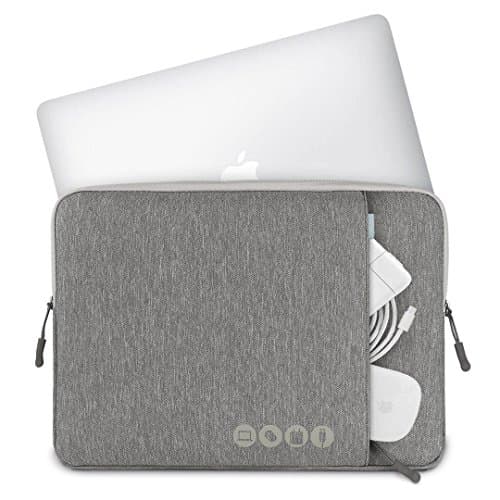 Laptop Sleeve 13.3 Inch, LIBIER Water Resistant Shockproof Fabric Laotop Case Tablet Bag with Pocket MacBook Air Pro Retina 2012-2016 Ultrabook,Vertical Water Repellent Polyester,Gray