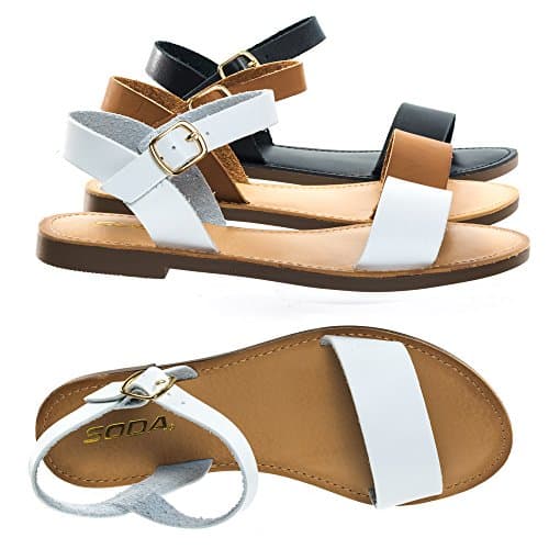 Bonnibel Open Toe Flat Sandal w Adjustable Ankle Strap