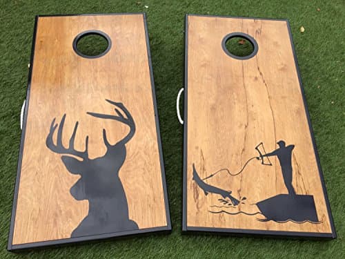 Buck and Bow Fishing Cornhole Board Set