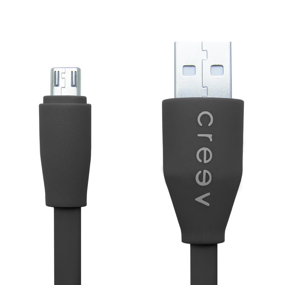 Creev MU-100F Premium High Speed Micro USB to USB Data Sync Charging Cable with Flat Design for Android Smartphones and Tablets 1 meter