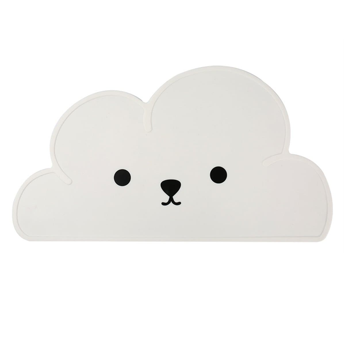 SZKTMOK Pet Feeding Mat Silicone Cute Cloud Pattern with Smile Placemat Pads Supplies for Small Cats Dogs Bunny (Gray)
