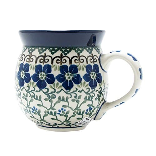 Polish Pottery Handmade 11 Ounce Bubble Mug Traditional Stoneware Pattern 070-1073