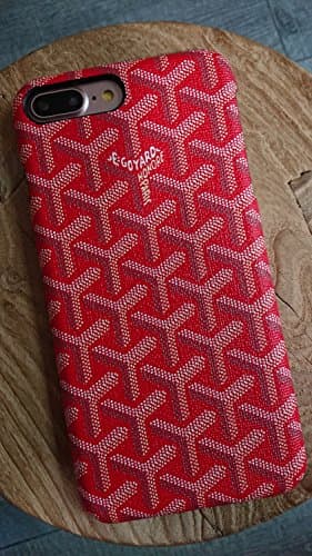 ALONSO iPhone7/8 Plus (Fast US Deliver Guarantee Fulfilled by Amazon) Luxury Fashion Graphic Monogram Style PU Leather Case Cover for Apple iPhone 7 Plus iPhone 8 Plus Only (Red)