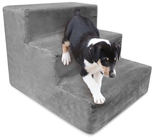 RESTOLOGY High Density Foam 3 Steps Orthopedic Microsuede Bedding for Small Pets, 15" x 16" x 12", Gray