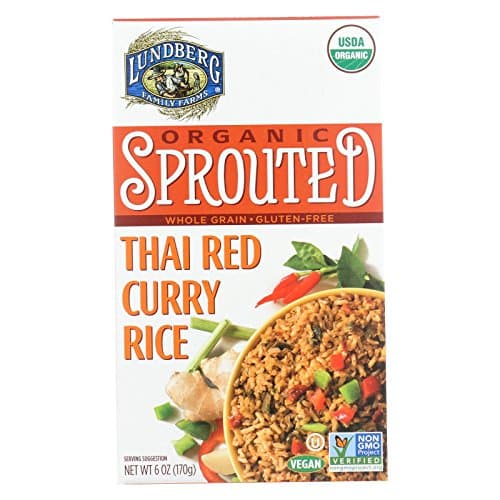 Organic Sprouted Rice; Thai Red Curry , Pack of 6