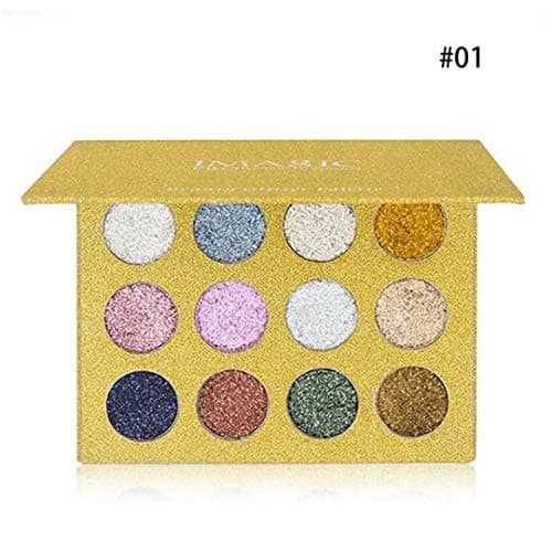 MEIJILI Glitter Injections Pressed Glitters Single Eyeshadow Diamond Rainbow Make Up Cosmetic Eye Shadow Magnet Palette 12 Colors Type 1