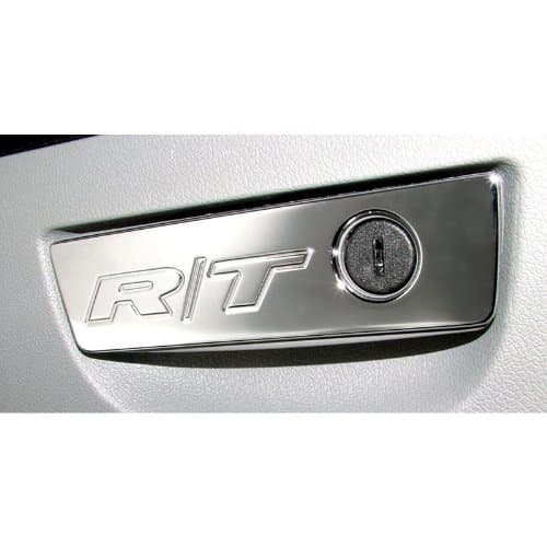 2006-2014 Challenger Charger Chrome Locking Glove Box Handle Trim - R/T Engraved