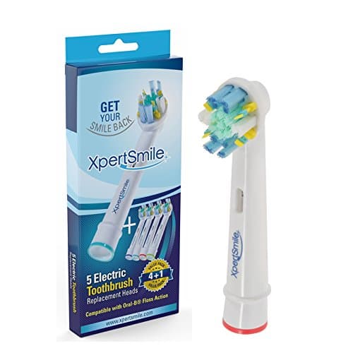 Oral B Replacement Brush Heads (5 Pack) - By XpertSmile - Premium Quality Floss Action Heads Compatible With Most Oral-B Electric Toothbrush Models