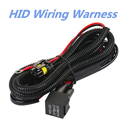JIHE Auto 9006 HID Conversion Kit Relay Wiring Harness with 12V 40A Relay 30A Fuse and 18AWG support 35W xenon ballast/HID Xenon Relay Harness Solves Issues with Poor Electrical Systems