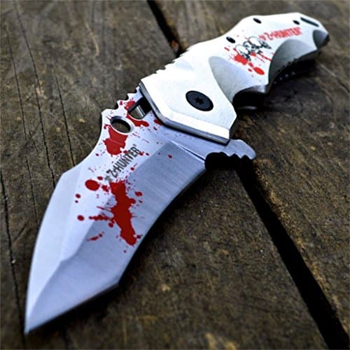 8.5" ZOMBIE TANTO BLADE Spring Assisted Open Folding POCKET KNIFE Switch Clip