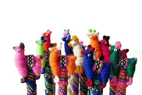 Three Writing Pens Llama Alpaca Doll Peru Set Mix Pack Artisan Made 001158