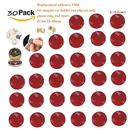 replacement Adhesives for Pop Expanding Stand and Grip, removable Sticky Replacement Adhesive Stickers Pads for Cell phone Stand Mount Holder Car Mount (30P red)