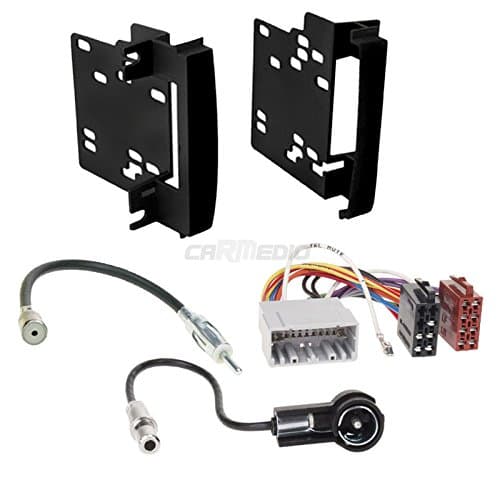 Dodge Nitro 07- '11 original Plug & Play Quality 2-Din Car Radio Installation Set Includes Aerial Adaptor Radio Connection Cable and Radio Fascia/Frame Black