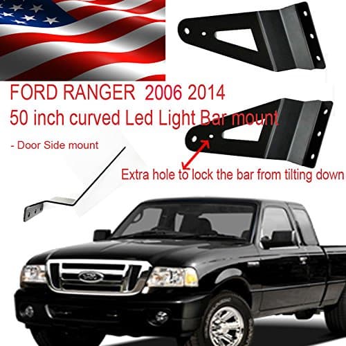 SMD Ford Ranger 2006 2016 led light bar brackets for 50 inch curved side mount