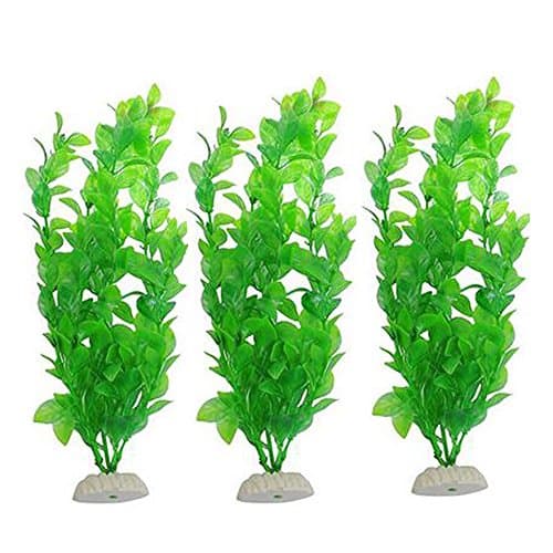 ChooseU 9.84 inch 3 Pcs Underwater Artificial Aquatic Plant Ornaments Aquarium Fish Tank Green Water Grass Decor Landscape Decoration Green