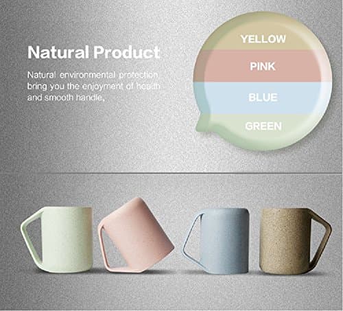 Mercurry Premium Eco Friendly Wheat Straw Biodegradable 13.5 oz , Coffee, Milk, Juice, Tea (4 Pcs)