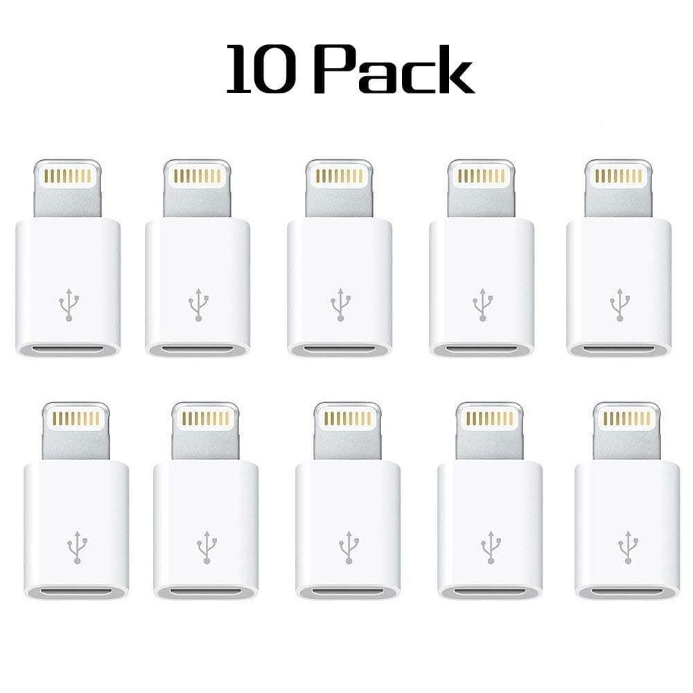 Trenro Micro USB to 8 Pin Lightning Converters Android Micro USB Transfer to Apple IOS Lightning Port